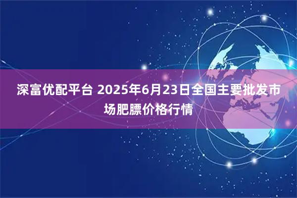 深富优配平台 2025年6月23日全国主要批发市场肥膘价格行情