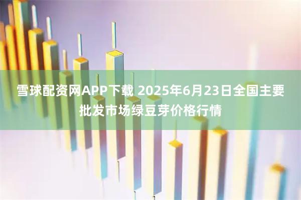 雪球配资网APP下载 2025年6月23日全国主要批发市场绿豆芽价格行情
