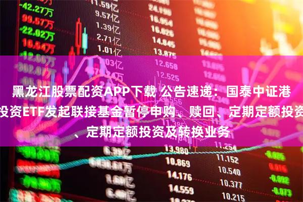 黑龙江股票配资APP下载 公告速递：国泰中证港股通高股息投资ETF发起联接基金暂停申购、赎回、定期定额投资及转换业务